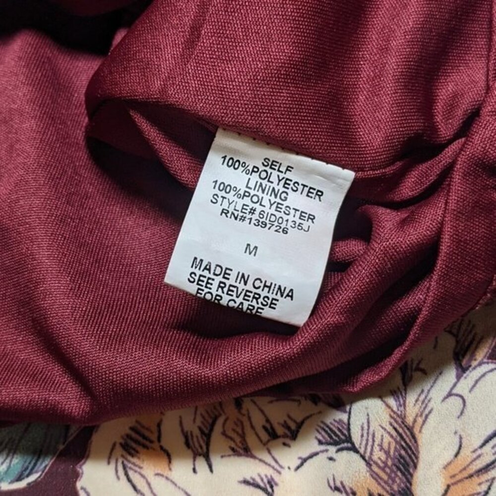 Honey Belle Y2K Choker Neck Floral Print Maxi Dress in Burgundy - Picture 11 of 15